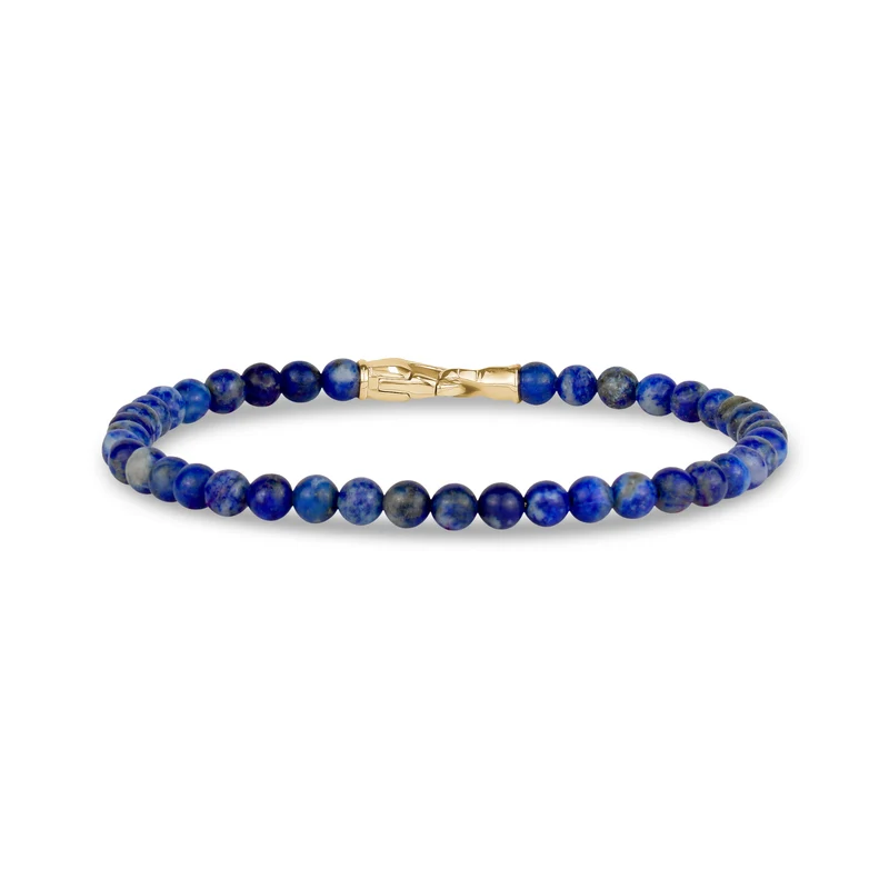 4mm Goldverschluss Lapis Lazuli Perlenarmband