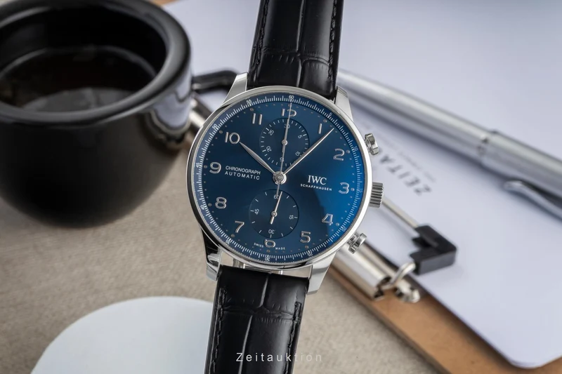 IWC Portugieser chronograph steel automatic men's watch IW371606 LP: 9100EUR [2604723]
