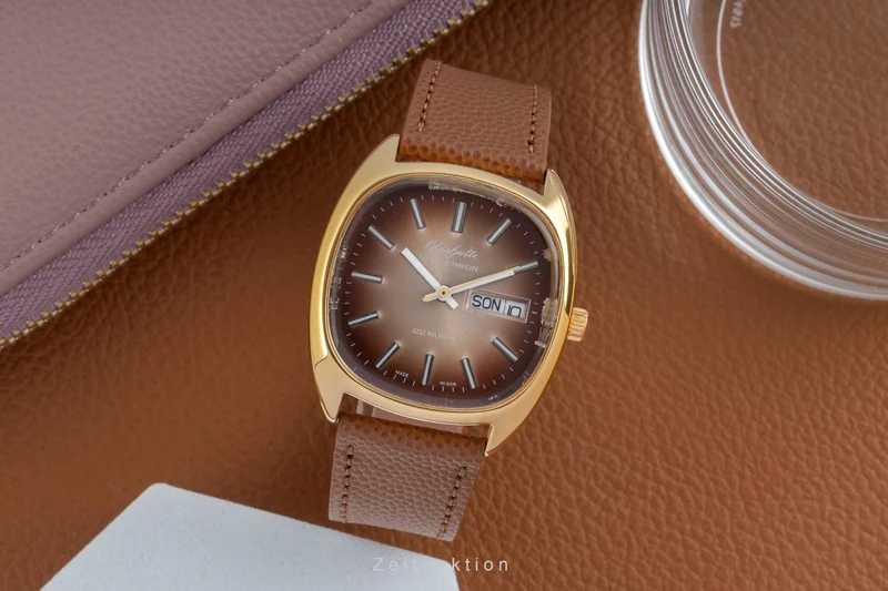 Glashütte Spezichron gilt-brass automatic men's watch Vintage [2604528]