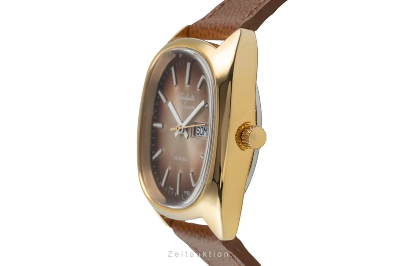 Glashütte Spezichron gilt-brass automatic men's watch Vintage [2604528]