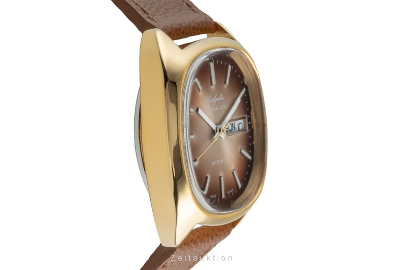 Glashütte Spezichron gilt-brass automatic men's watch Vintage [2604528]