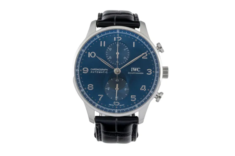 IWC Portugieser chronograph steel automatic men's watch IW371606 LP: 9100EUR [2604738]