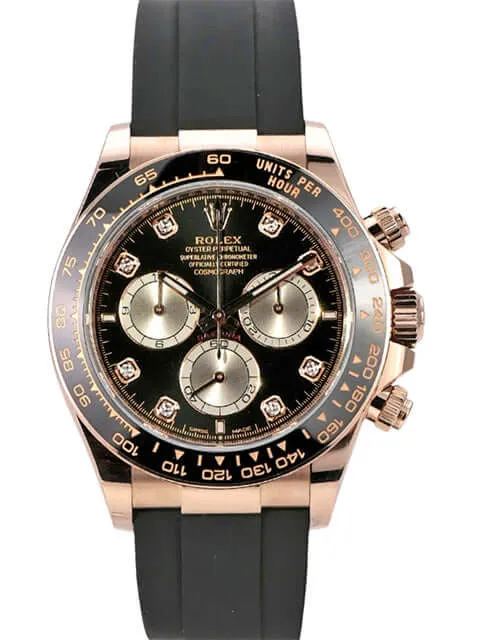 Rolex Daytona Everose-Gold 126515LN Schwarz Diamant Oysterflex