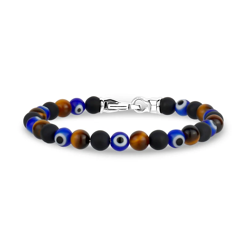 Multi-Stone Evil Eye Armband | 6MM