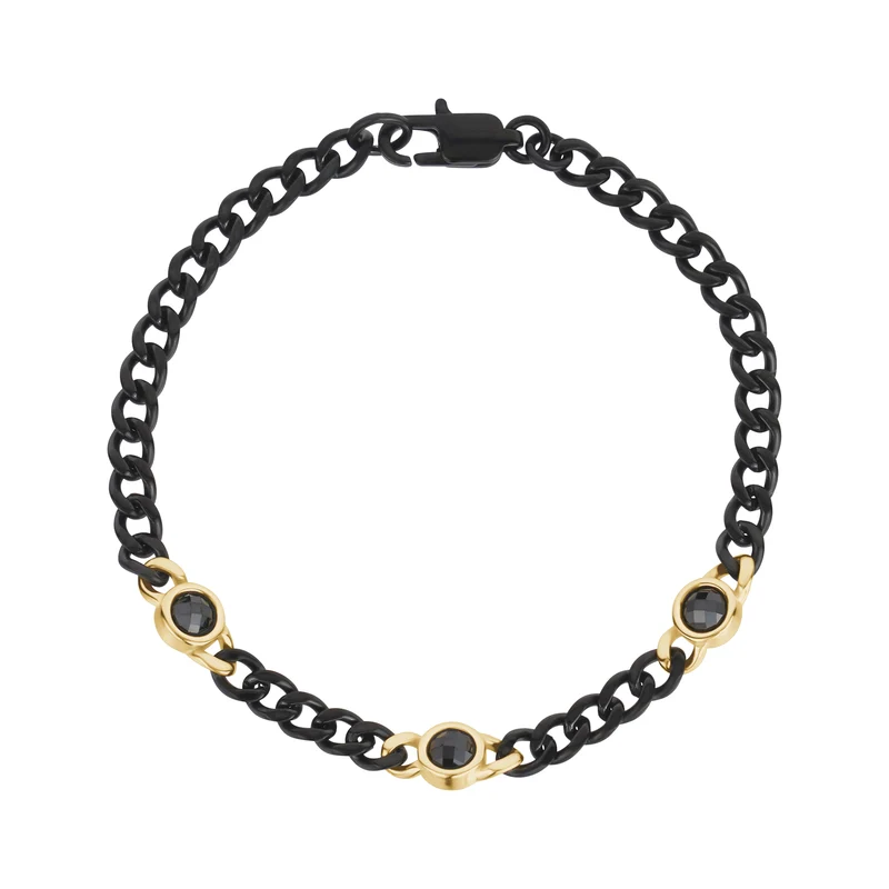 Kubanisches Gliederarmband mit drei Steinen
