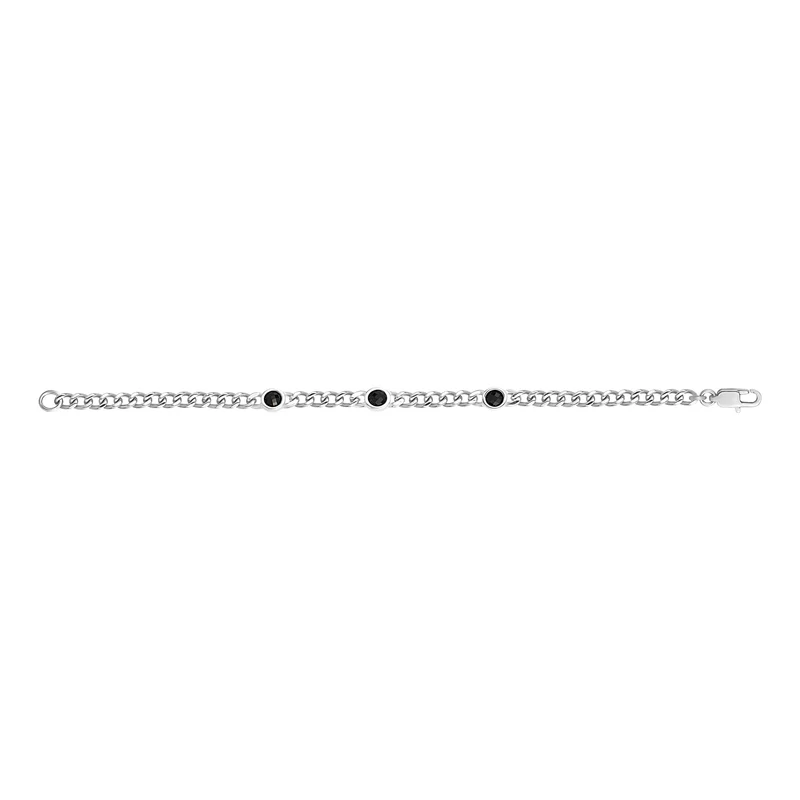 Kubanisches Gliederarmband mit drei Steinen