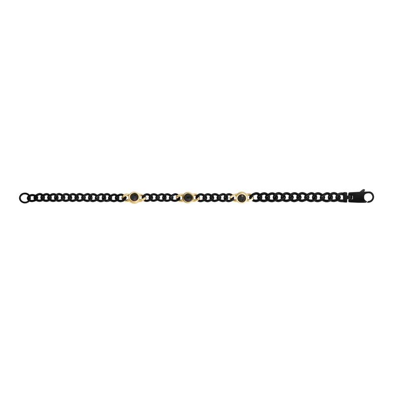 Kubanisches Gliederarmband mit drei Steinen