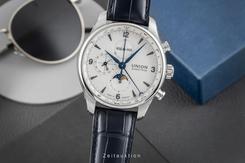 Union Glashütte Belisar chronograph steel automatic men's watch D009.425A LP: 3600EUR [2604056]