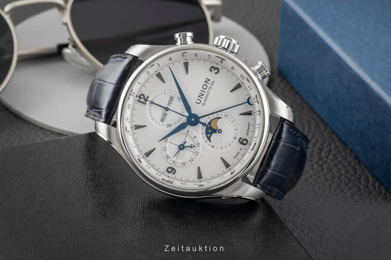 Union Glashütte Belisar chronograph steel automatic men's watch D009.425A LP: 3600EUR [2604056]