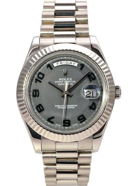 Rolex Day-Date II 218239 Weißgold Grau Arabisch