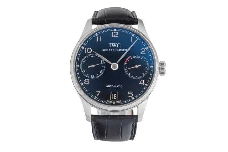 IWC Portugieser steel automatic men's watch IW500109 LP: 14000EUR [2604624]