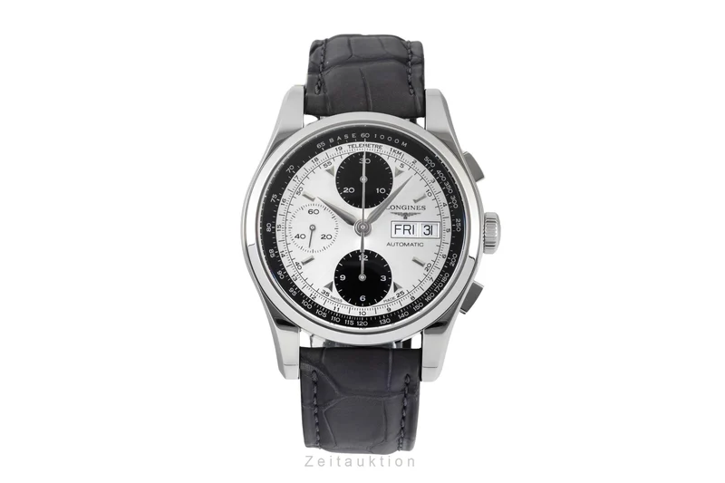 Longines Heritage chronograph steel automatic men's watch L2.747.4.92.4 LP: 3700EUR [2604663]
