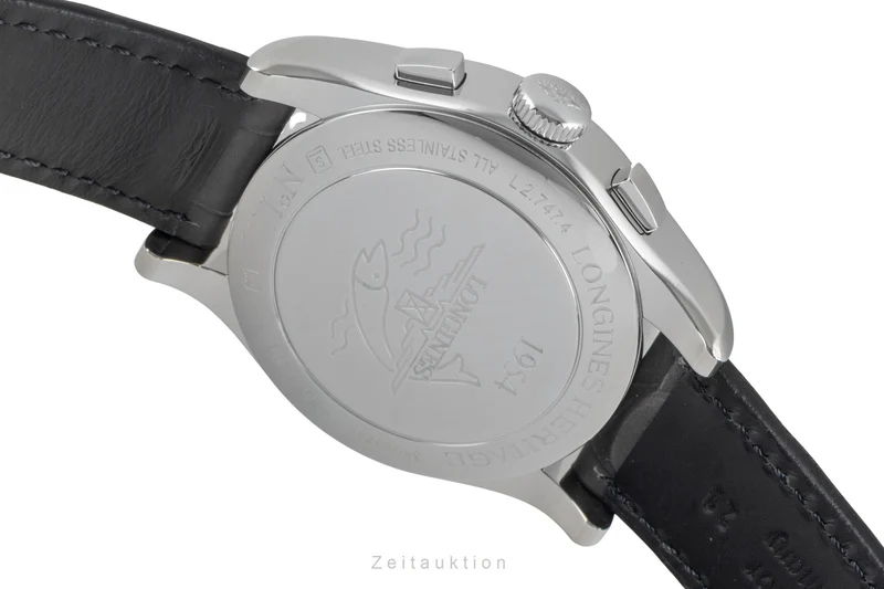 Longines Heritage chronograph steel automatic men's watch L2.747.4.92.4 LP: 3700EUR [2604663]