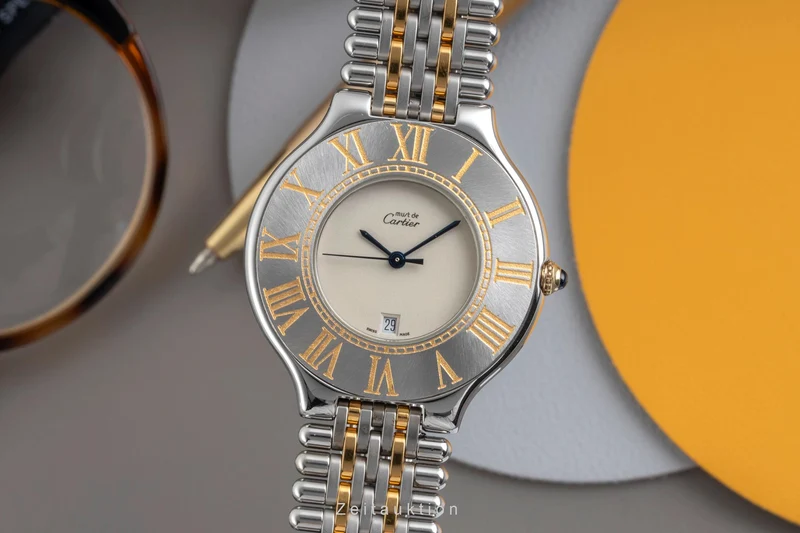 Cartier Must De Cartier 21 gilt / steel quartz men's watch 9011 [2604024]