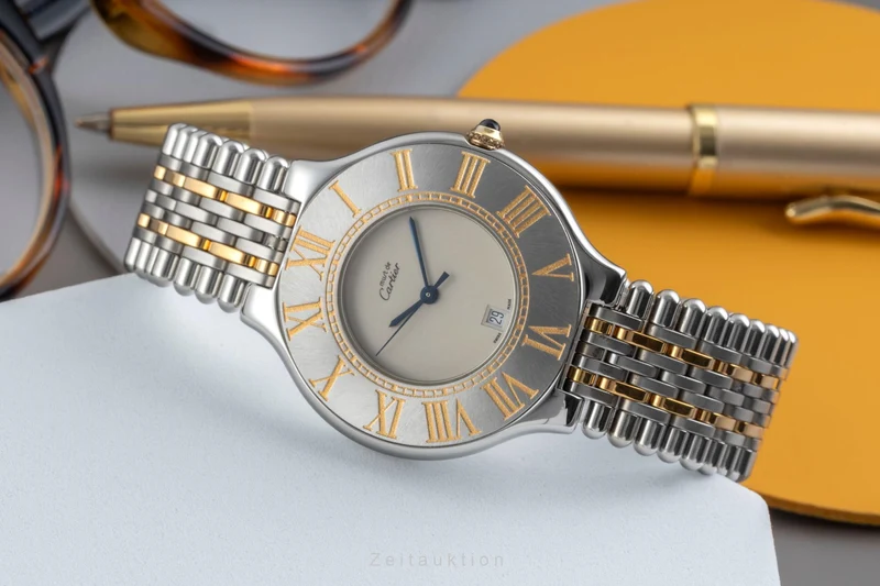 Cartier Must De Cartier 21 gilt / steel quartz men's watch 9011 [2604024]