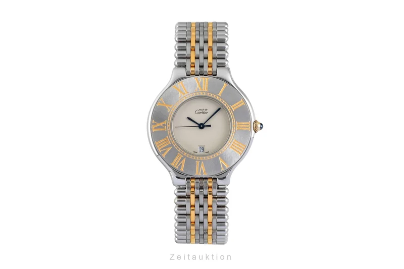 Cartier Must De Cartier 21 gilt / steel quartz men's watch 9011 [2604024]
