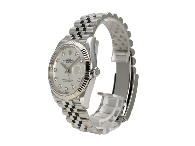Rolex Datejust 36 Oystersteel Weißgold 126234 Perlmutt Diamant Jubile-Band