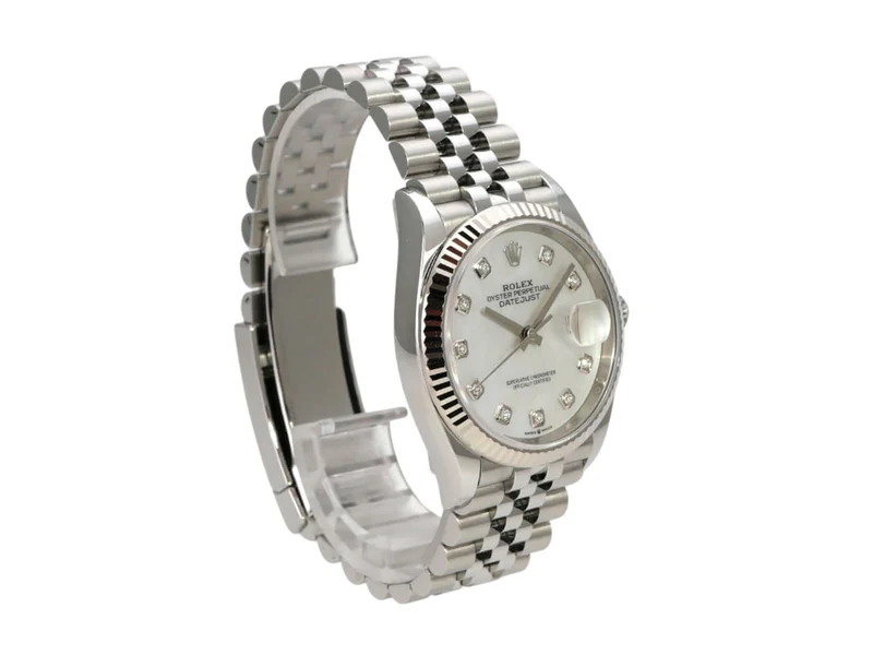 Rolex Datejust 36 Oystersteel Weißgold 126234 Perlmutt Diamant Jubile-Band