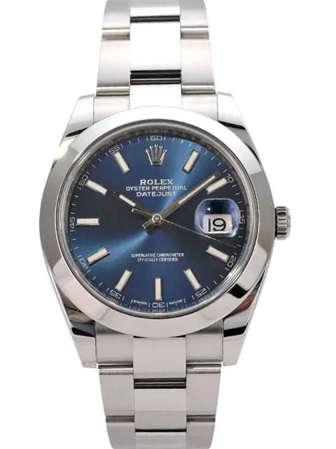 Rolex Datejust 41 Edelstahl 126300 Blau Index