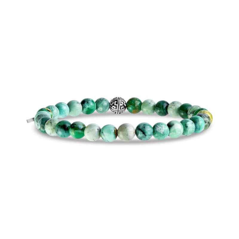 Grünes Variscit Perlenarmband | 6MM