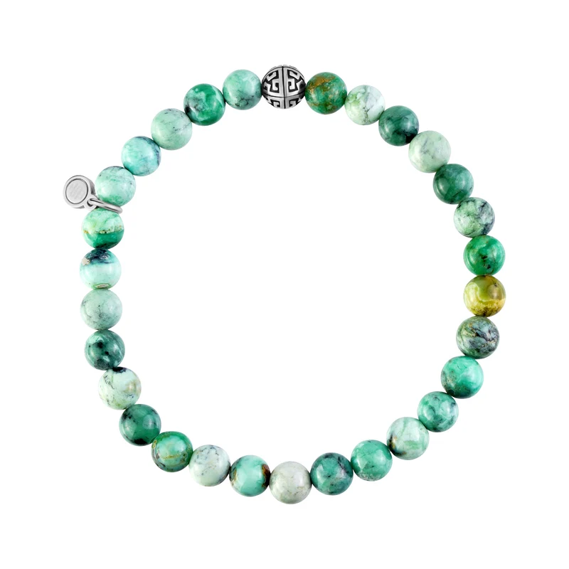 Grünes Variscit Perlenarmband | 6MM