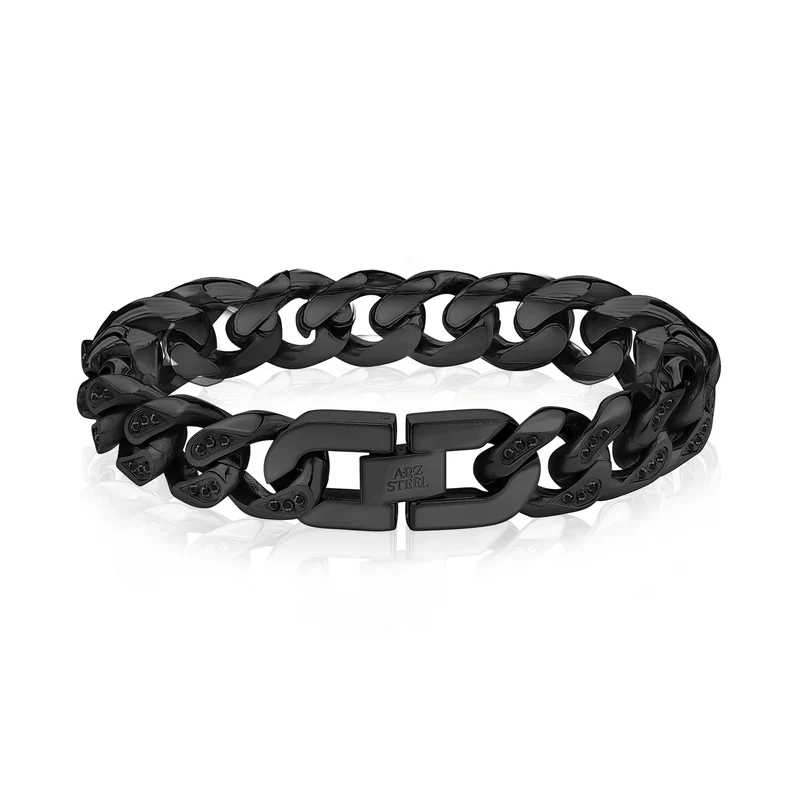 14mm Steinbesetztes kubanisches Gliederarmband