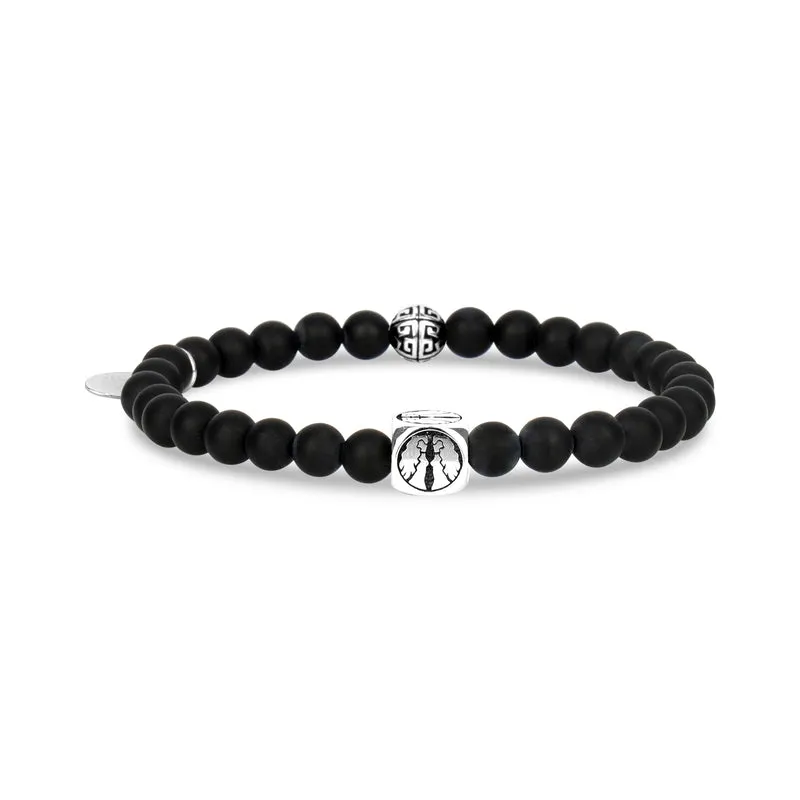 6 mm mattschwarzer Onyx Sternzeichen-Armband