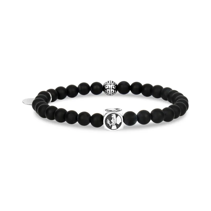 6 mm mattschwarzer Onyx Sternzeichen-Armband
