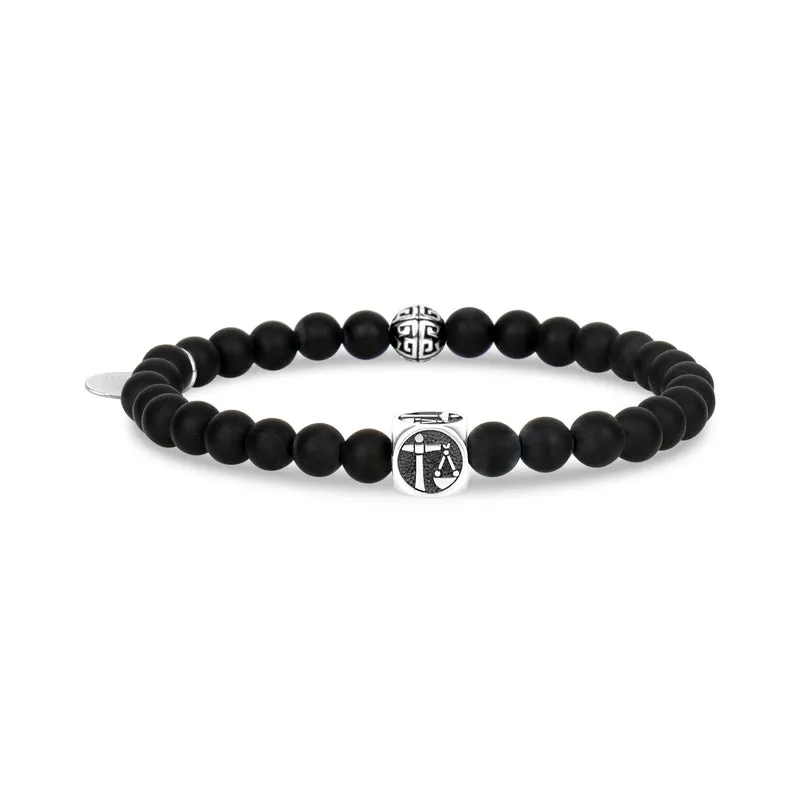 6 mm mattschwarzer Onyx Sternzeichen-Armband