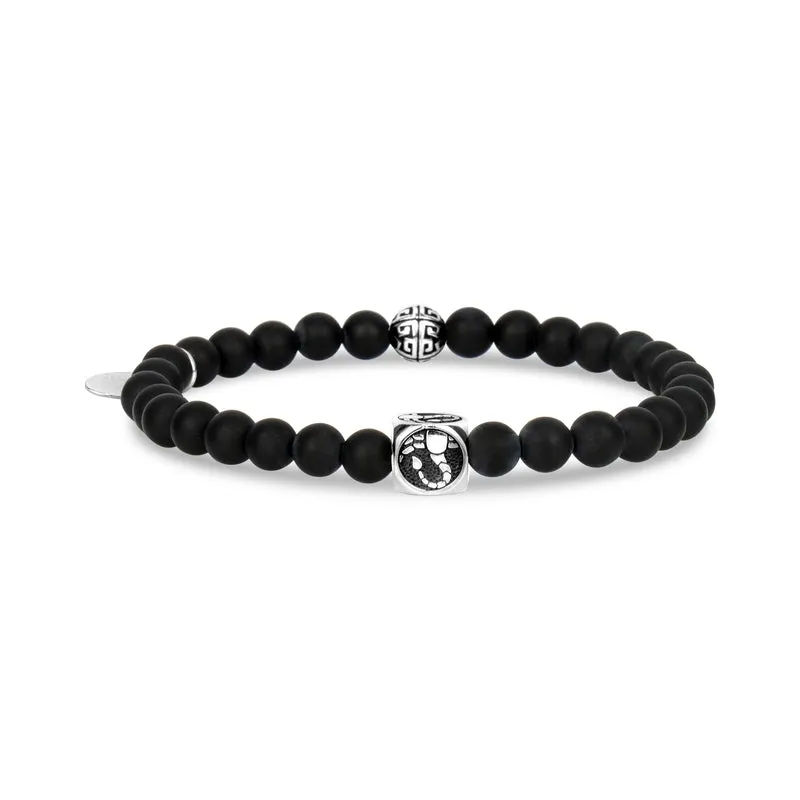 6 mm mattschwarzer Onyx Sternzeichen-Armband