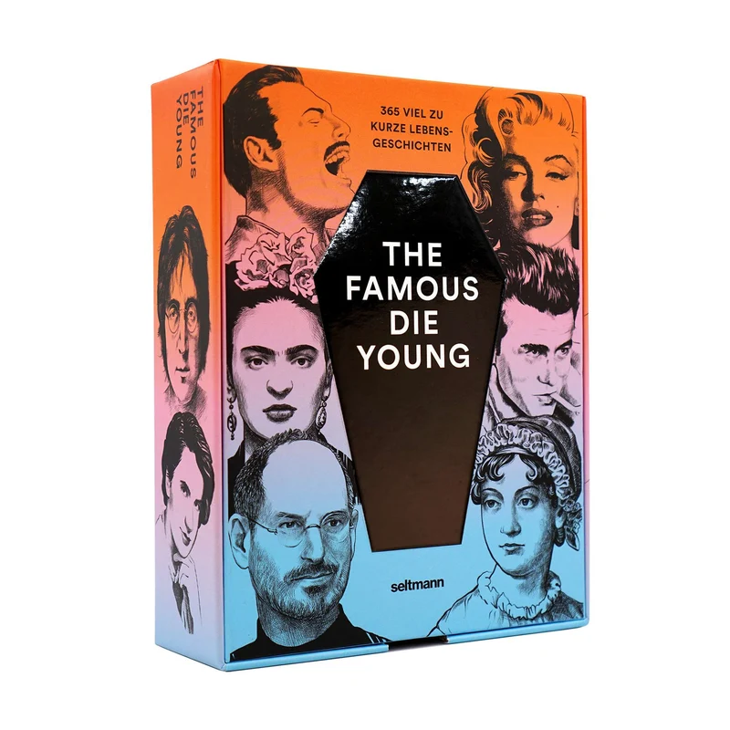 THE FAMOUS DIE YOUNG | Immer währender Kalender mit 365 spannende Kurzbiografien - 16x11,5 cm | seltmann+söhne