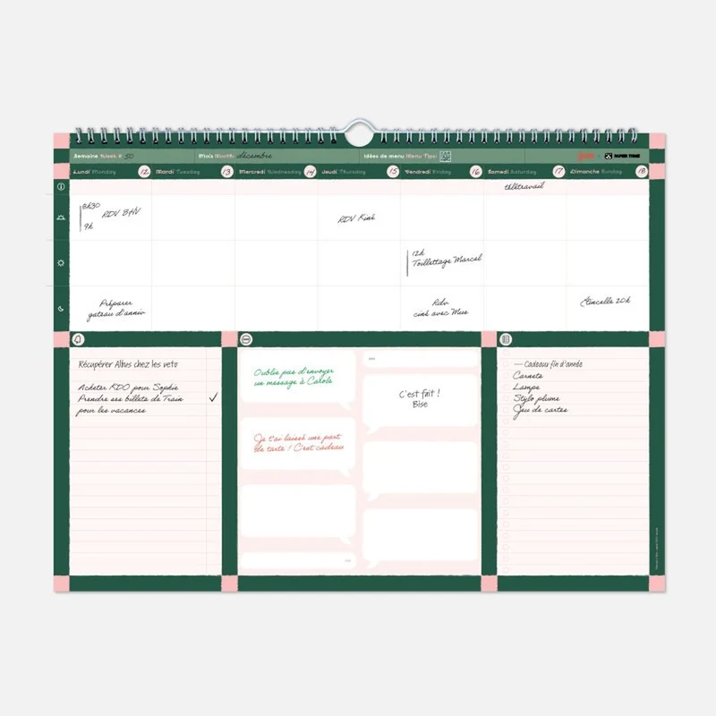 Wochenplaner "Le Planning Hebdo" – Papier · 40×31 cm | Papier Tigre