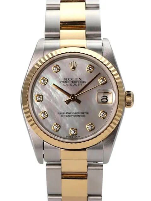 Rolex Datejust 31 Edelstahl Gelbgold 78273 Perlmutt Diamant