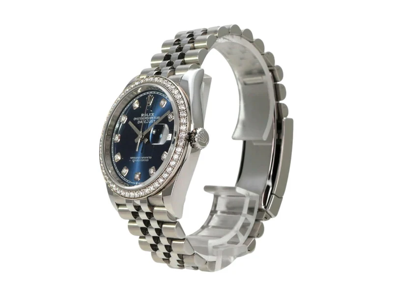 Rolex Datejust 36 Weißgold Diamant 126284RBR Blau Diamant Jubile-Band