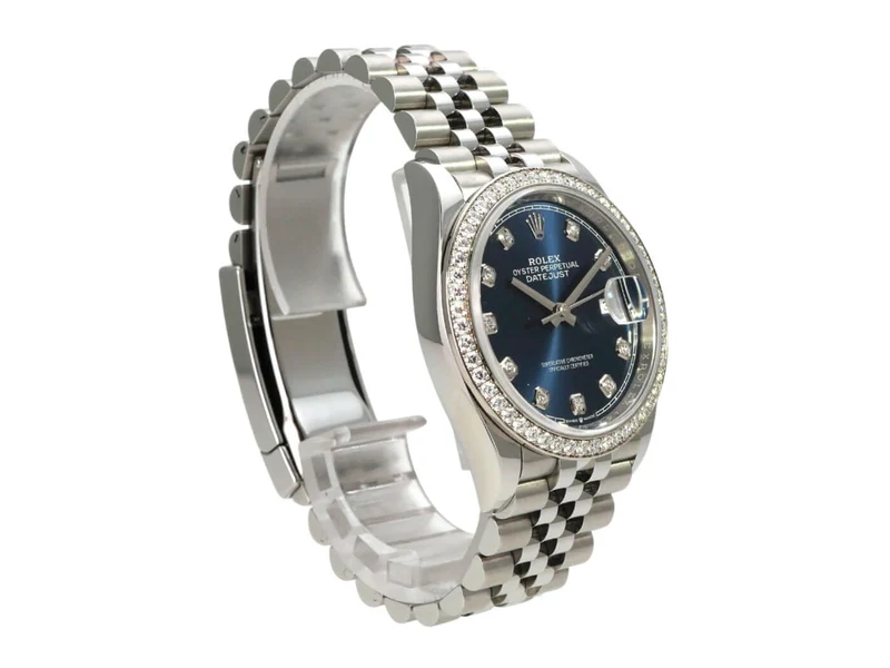 Rolex Datejust 36 Weißgold Diamant 126284RBR Blau Diamant Jubile-Band