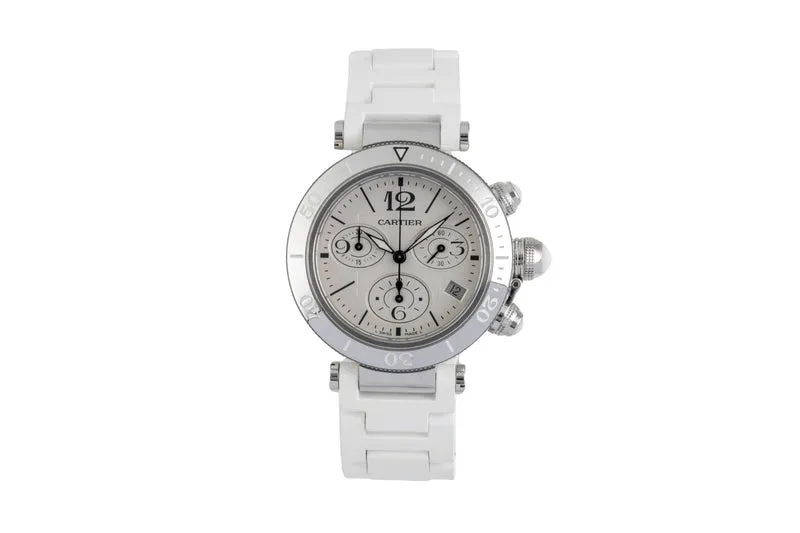 Cartier Pasha chronograph steel quartz women's watch W3140005 [2604718]