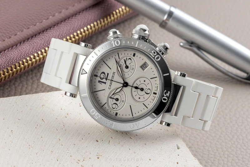 Cartier Pasha chronograph steel quartz women's watch W3140005 [2604718]