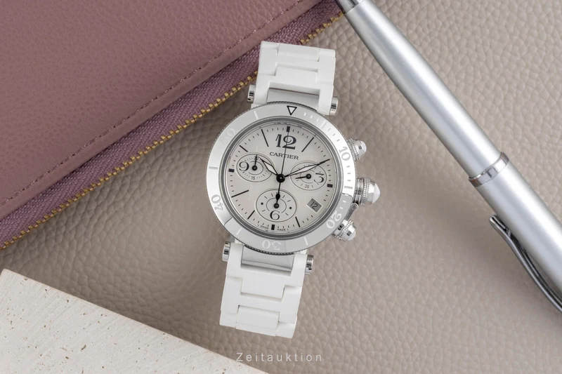 Cartier Pasha chronograph steel quartz women's watch W3140005 [2604718]