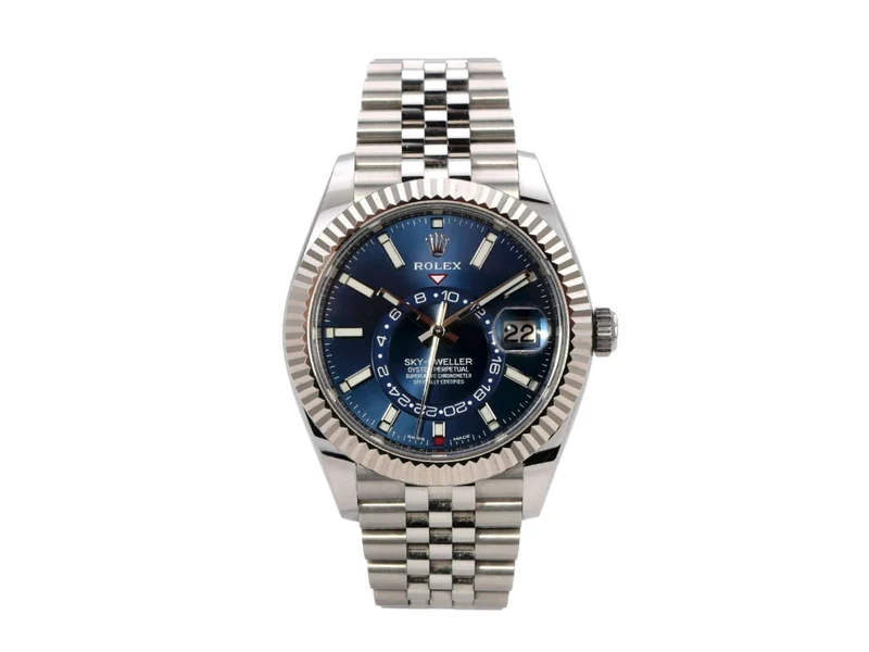 Rolex Sky-Dweller 326934 Edelstahl Weißgold Blau Jubile-Band
