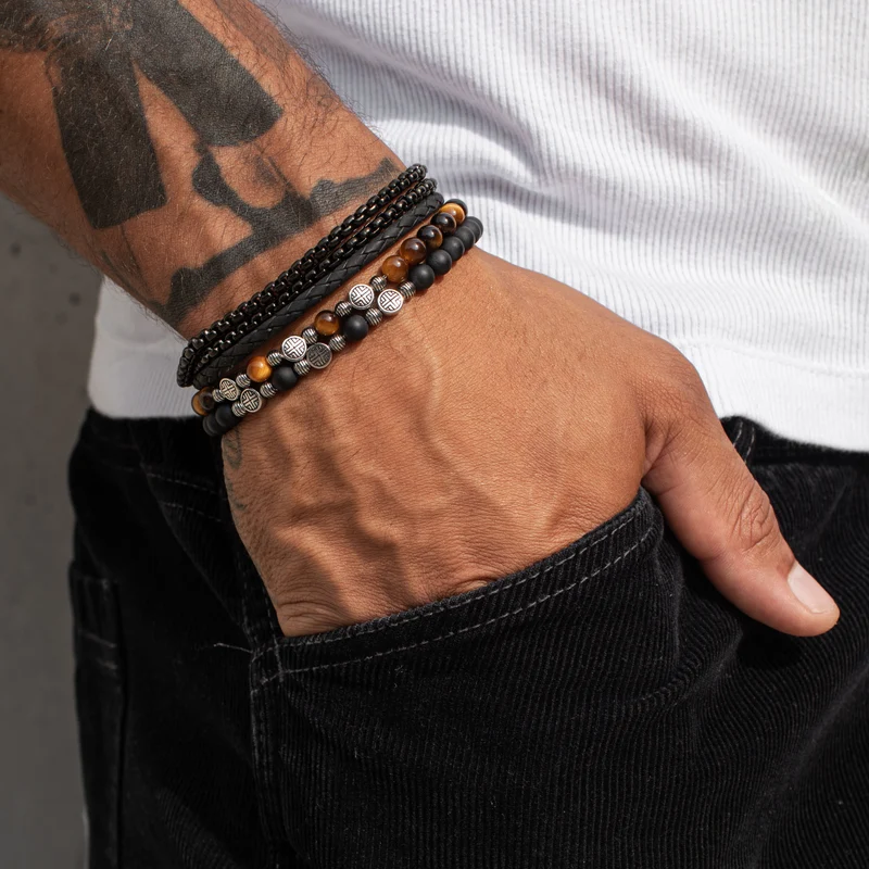 Zweireihiges rundes Box-Link-Armband