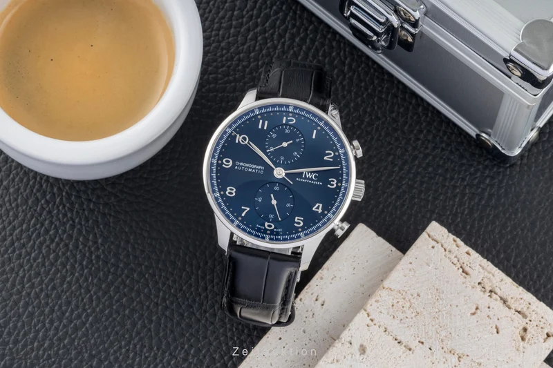 IWC Portugieser chronograph steel automatic men's watch IW371606 LP: 9100EUR [2604739]