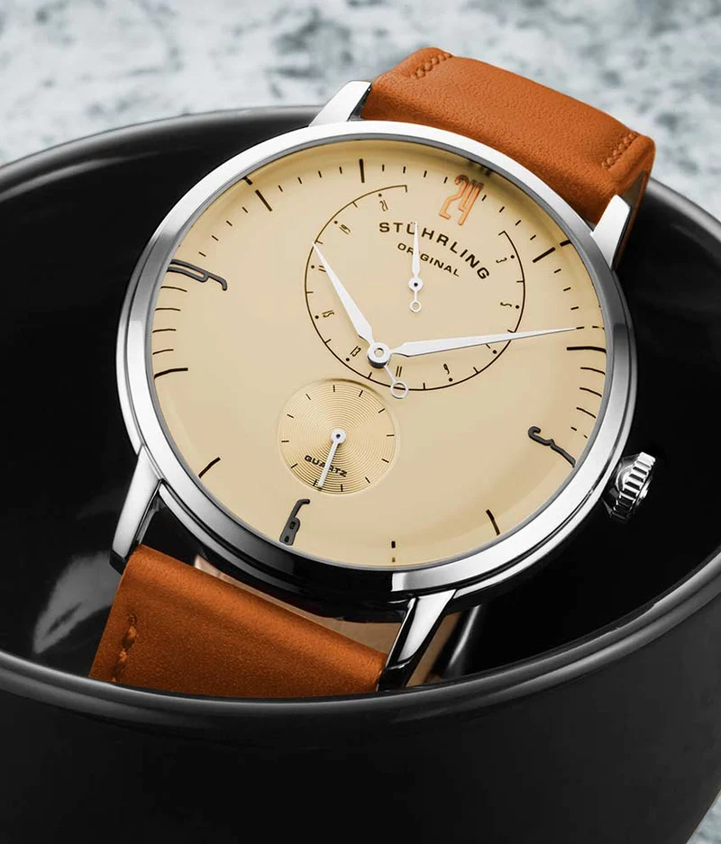 Stührling Aeronaut 44mm Aviator, Cabaletta Quartz 42mm, and Stührling Signature Pen