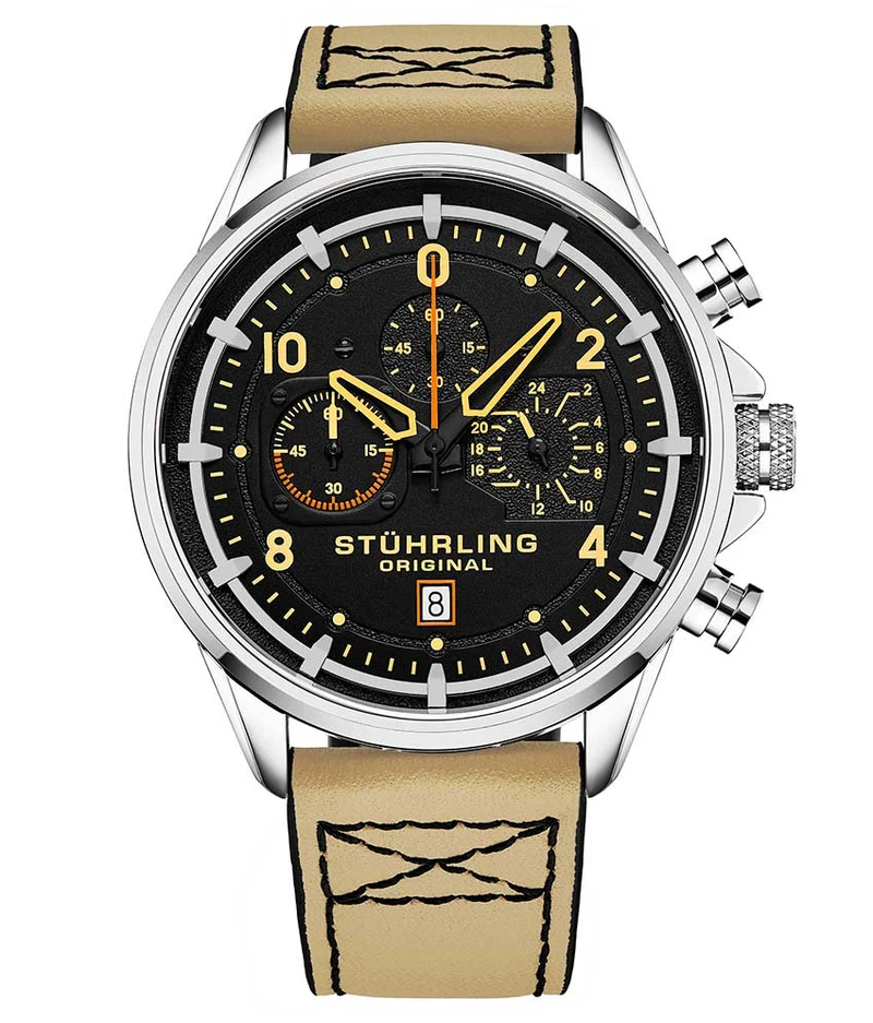 Stührling Aeronaut 44mm Aviator, Volda 45mm Aviator, and Stührling Signature Pen