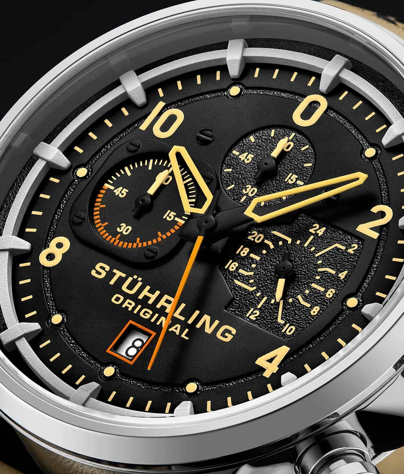 Stührling Aeronaut 44mm Aviator, Volda 45mm Aviator, and Stührling Signature Pen