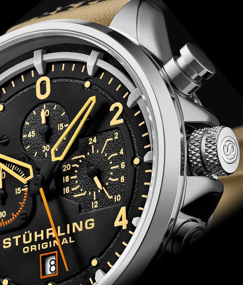 Stührling Aeronaut 44mm Aviator, Volda 45mm Aviator, and Stührling Signature Pen