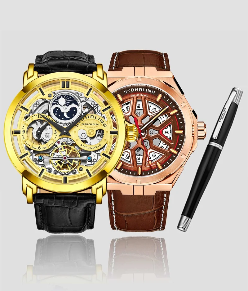 Stührling Automatic Dual Time Anatol, Swiss Automatic Gio and Stürhling Signature Pen