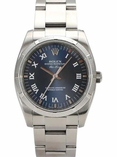 Rolex Oyster Perpetual 34 Blau Römisch 114210