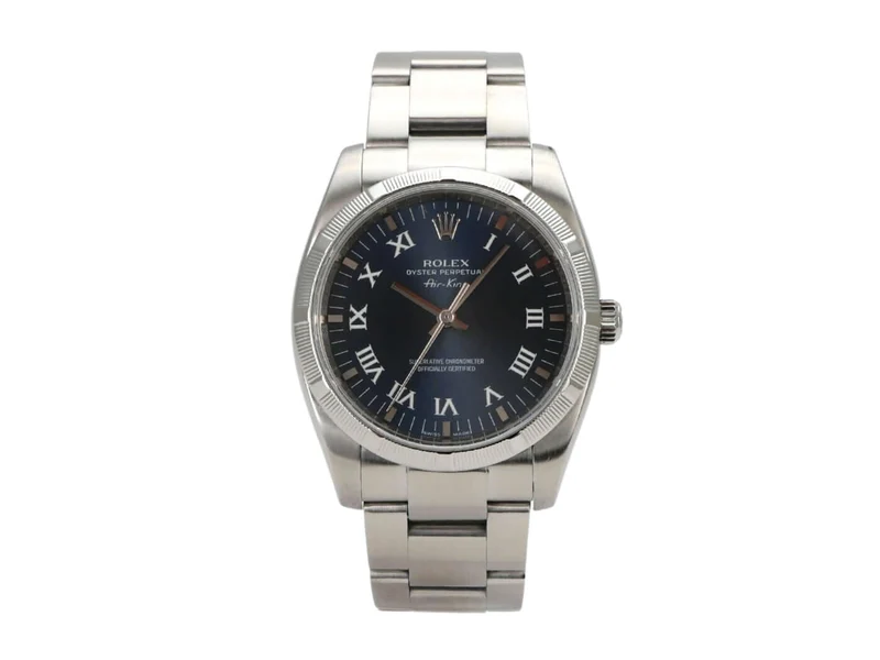 Rolex Oyster Perpetual 34 Blau Römisch 114210