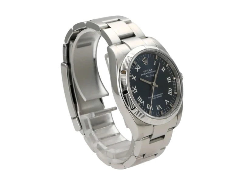 Rolex Oyster Perpetual 34 Blau Römisch 114210