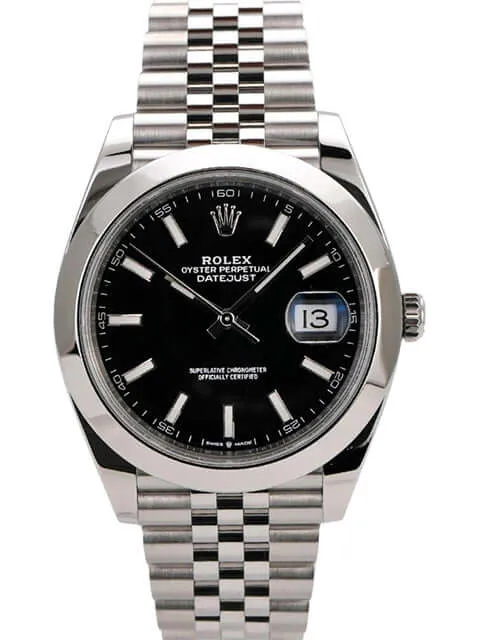 Rolex Datejust 41 Edelstahl 126300 Schwarz Jubile-Band